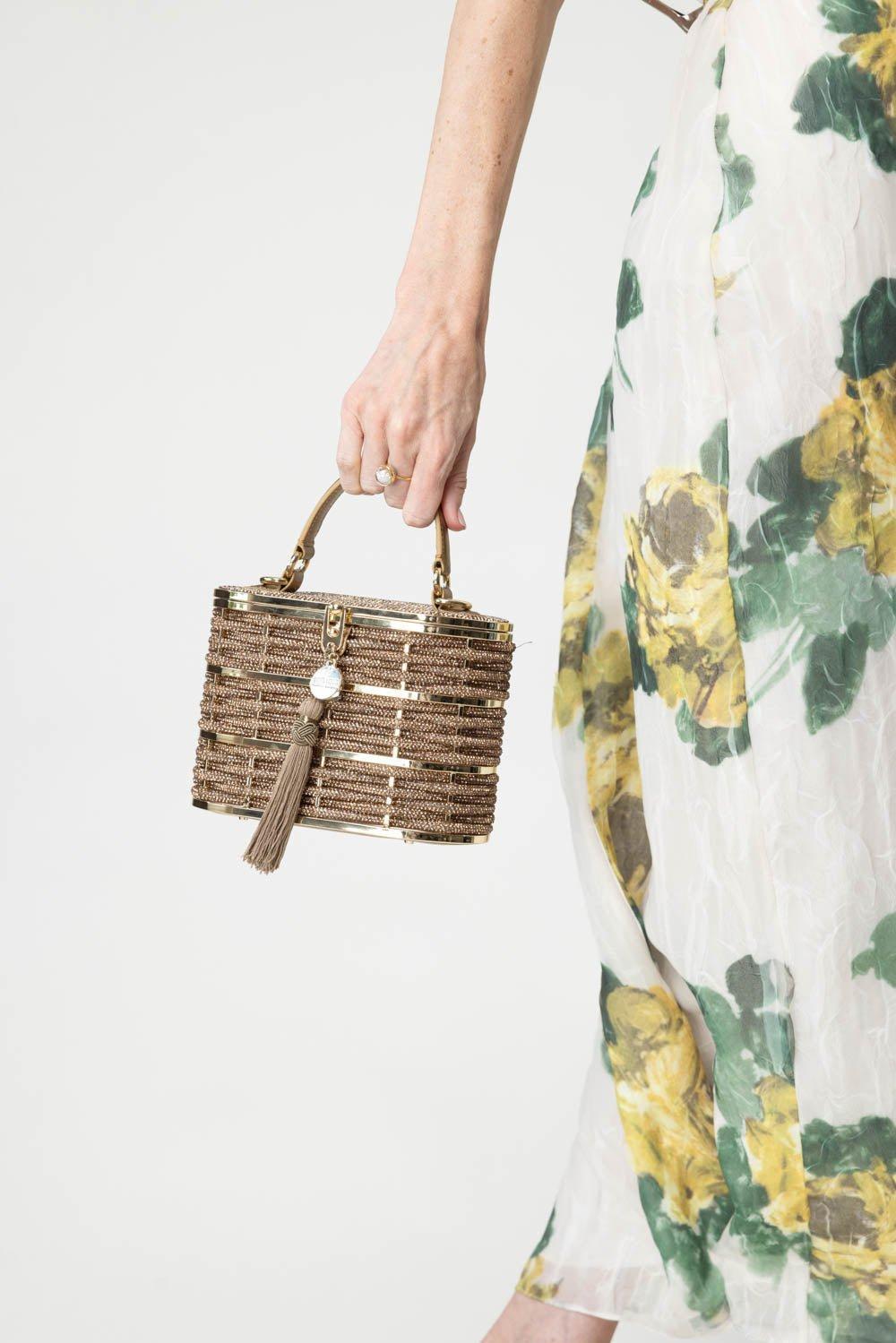 JUDITH LEIBER-Willow Top Handle Bag - Champagne Topaz-CHMPTOPZ
