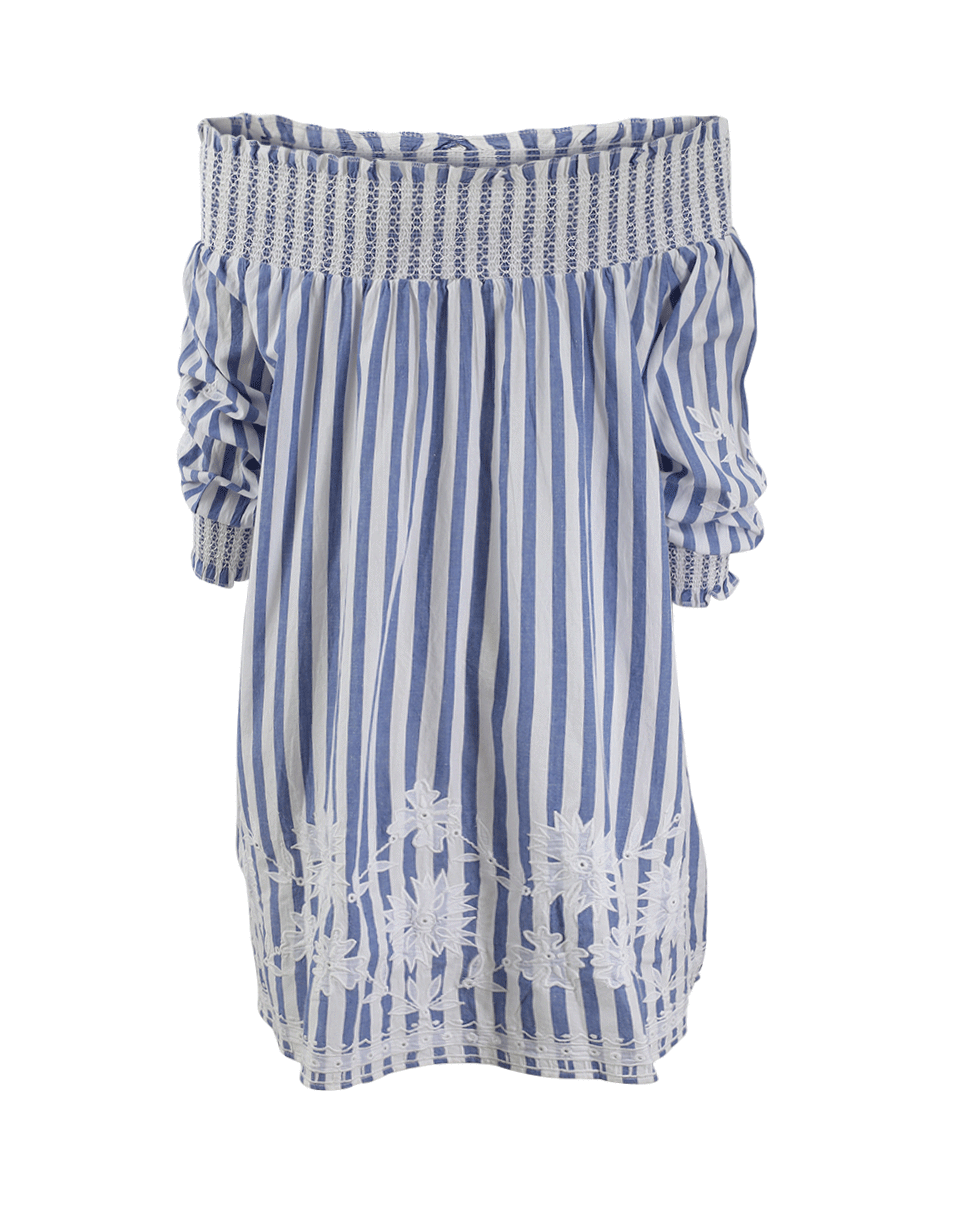 JULIET DUNN-Off Shoulder Eyelet Dress-