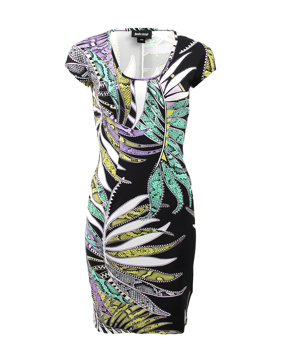 JUST CAVALLI-Palm Print Dress-