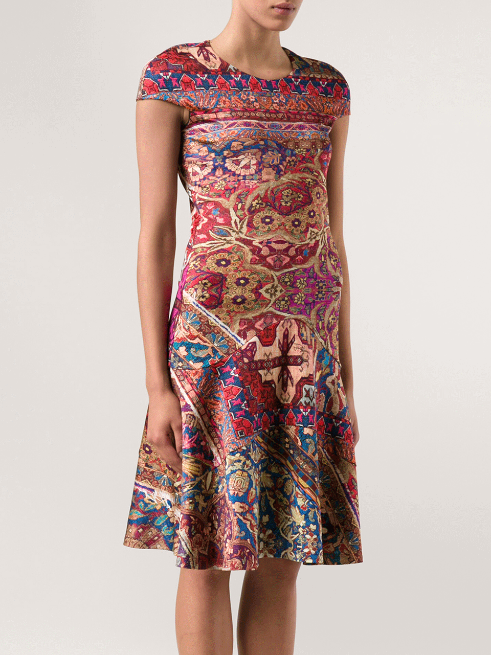 JUST CAVALLI-Persian Print Back Zip Dress-