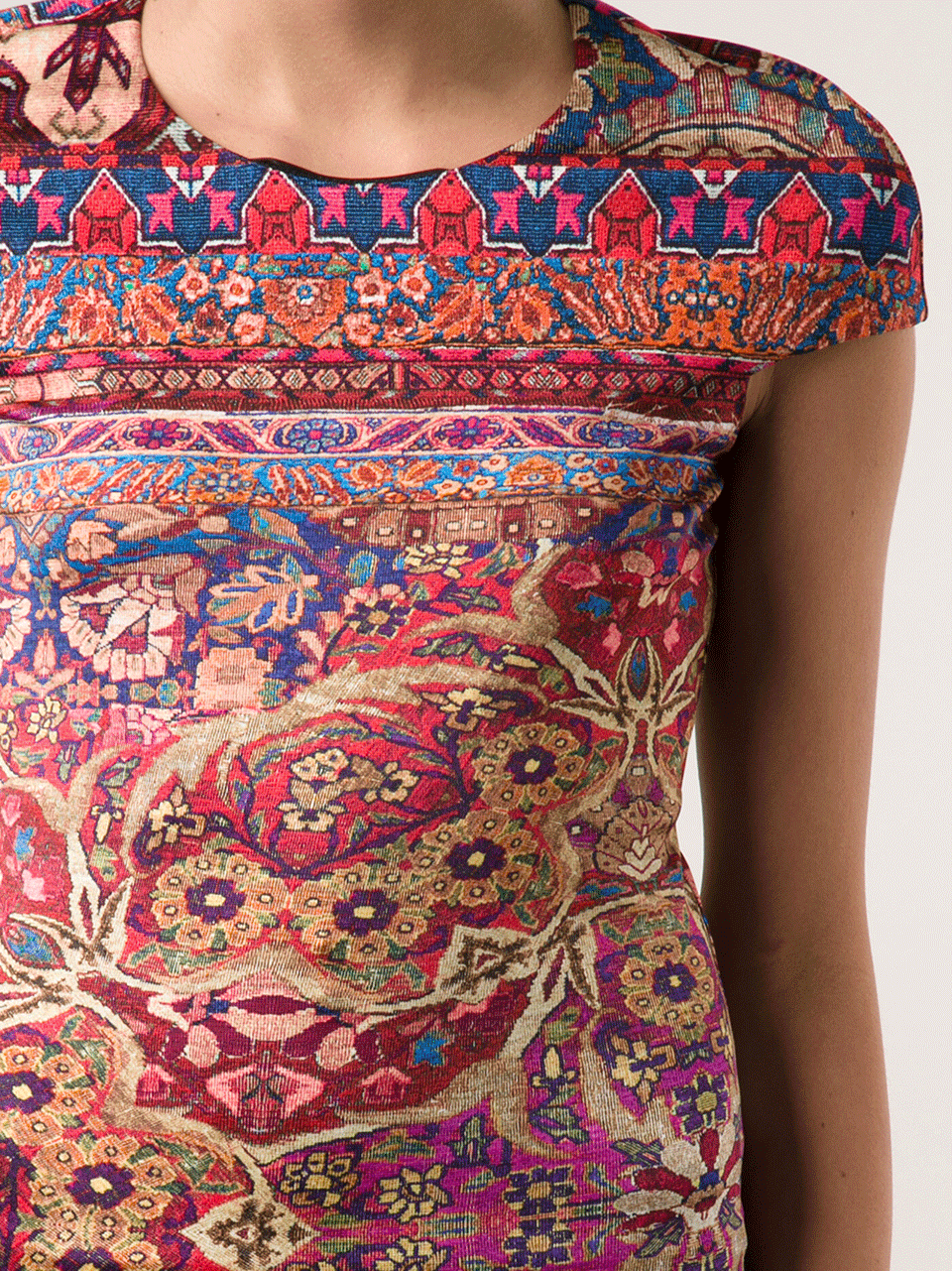 JUST CAVALLI-Persian Print Back Zip Dress-