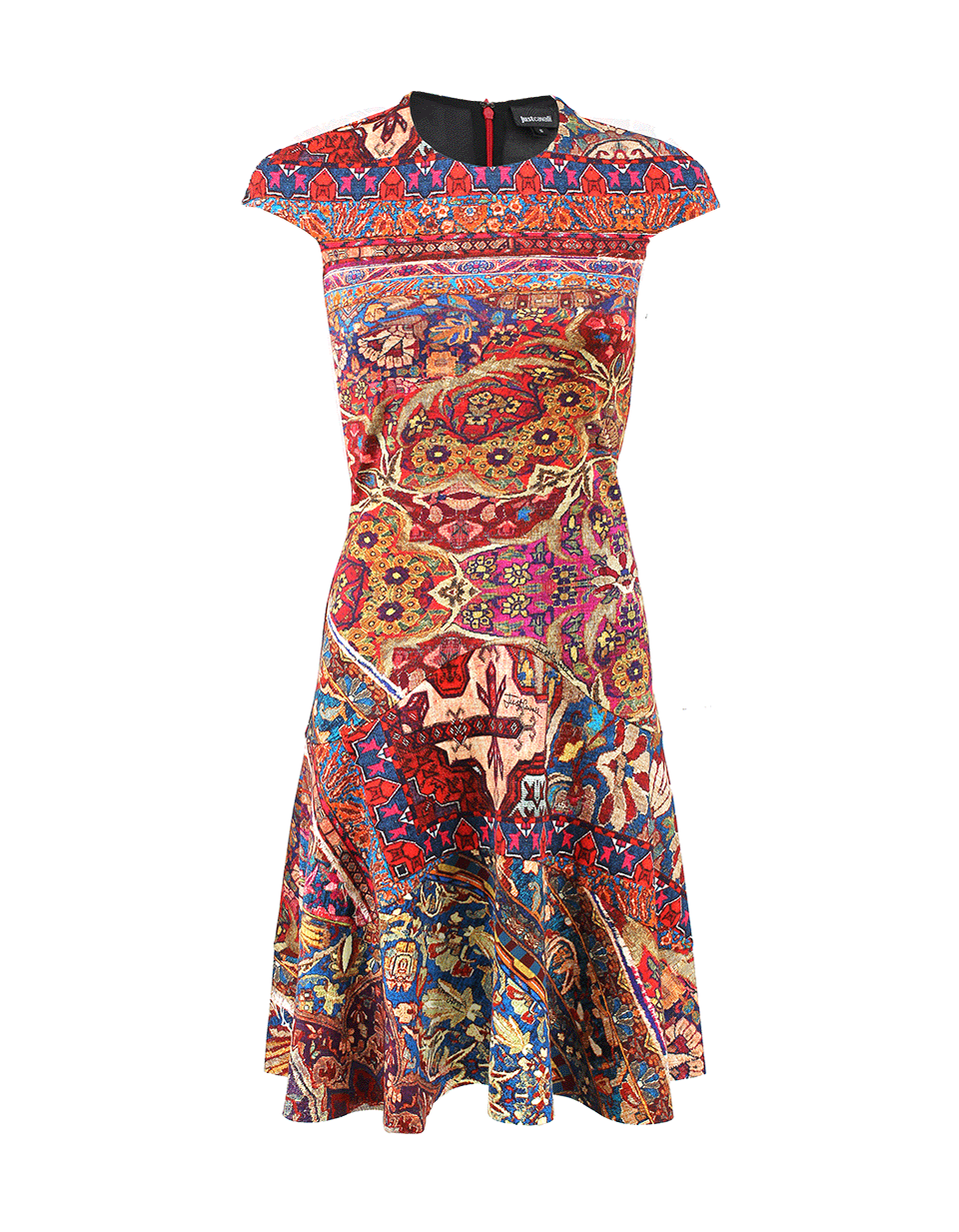 JUST CAVALLI-Persian Print Back Zip Dress-