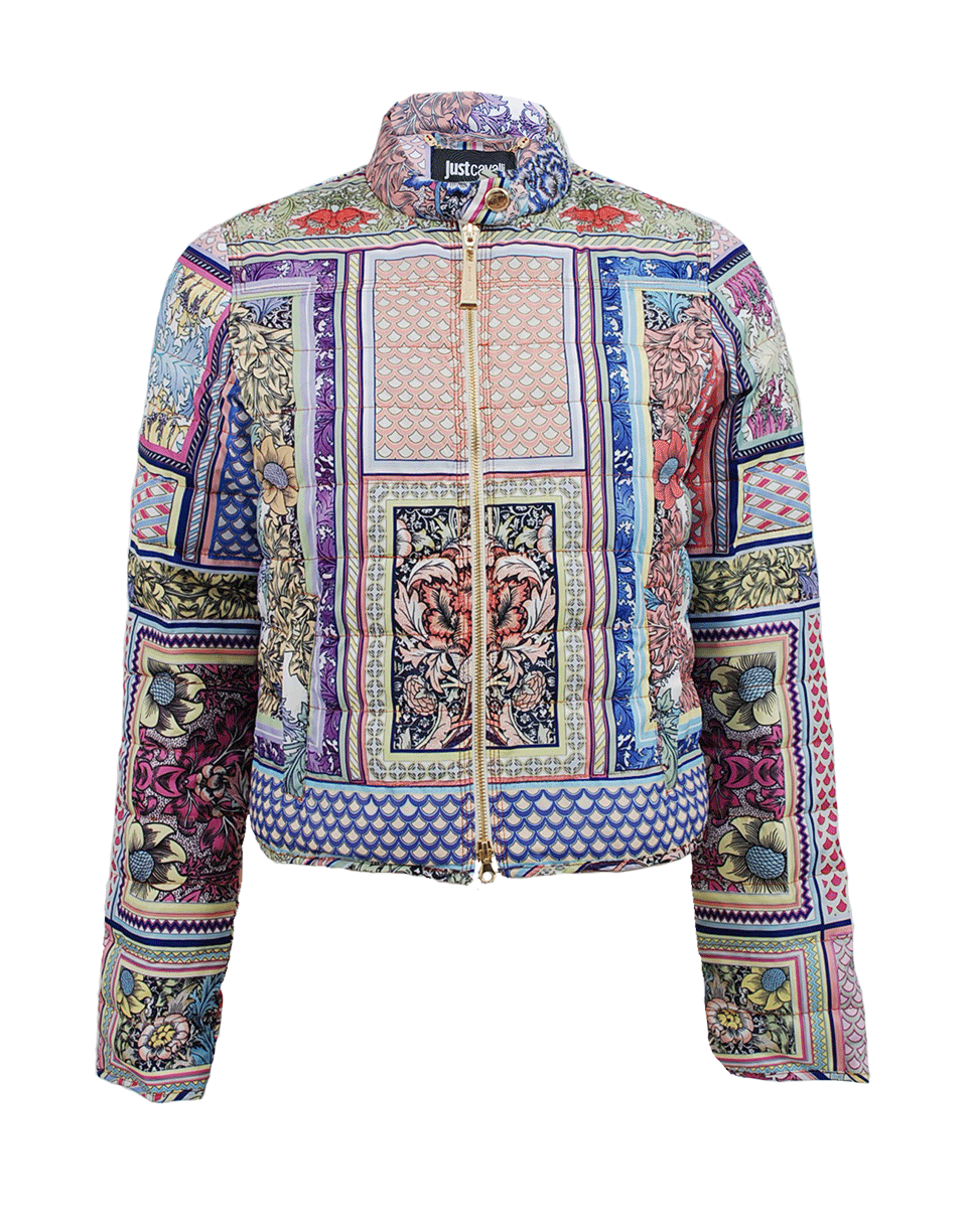 JUST CAVALLI-Long Sleeve Print Puff Jacket-