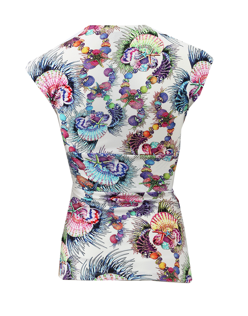 JUST CAVALLI-Cross-Over Sea Print Top-