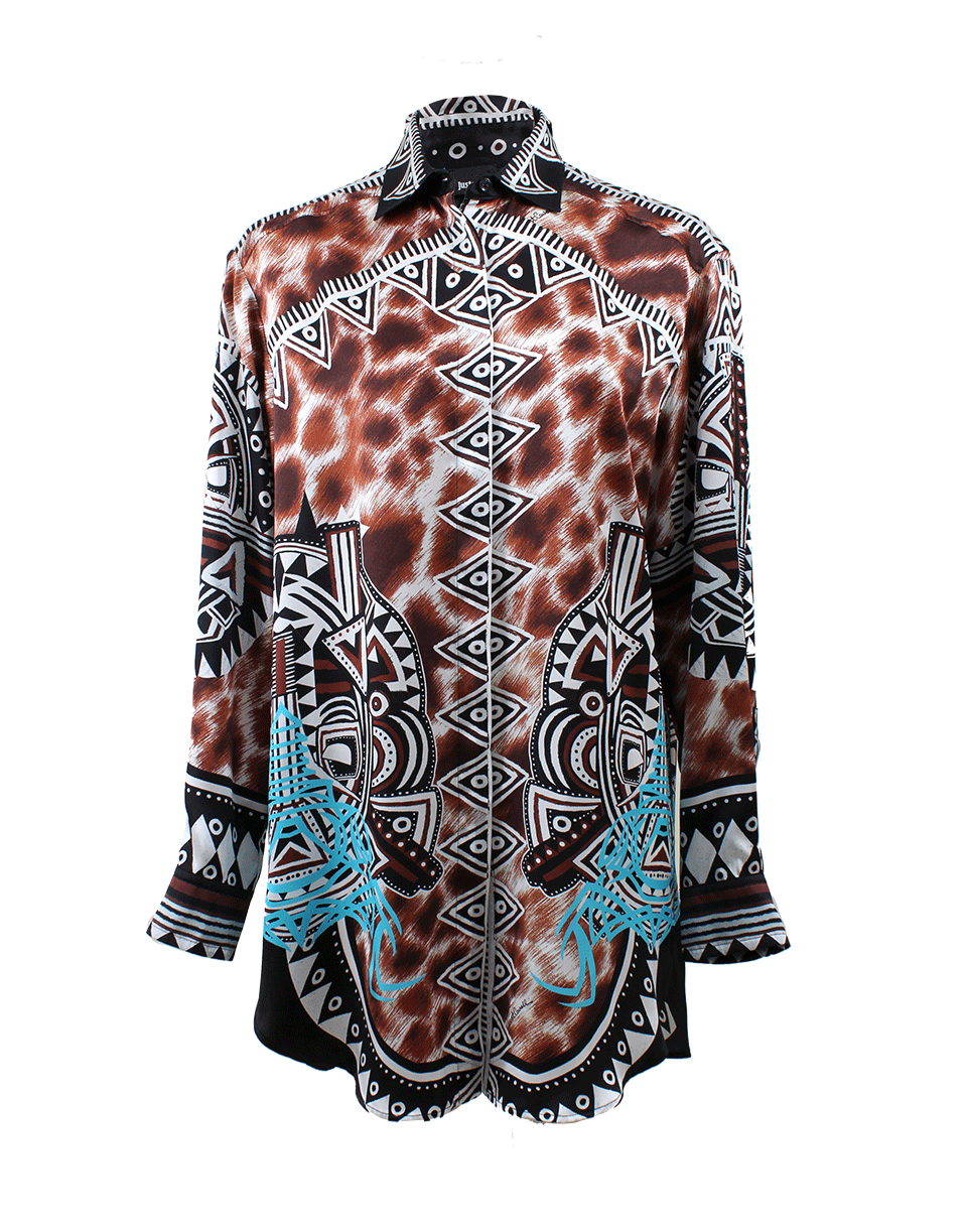 JUST CAVALLI-Silk Print Tunic-