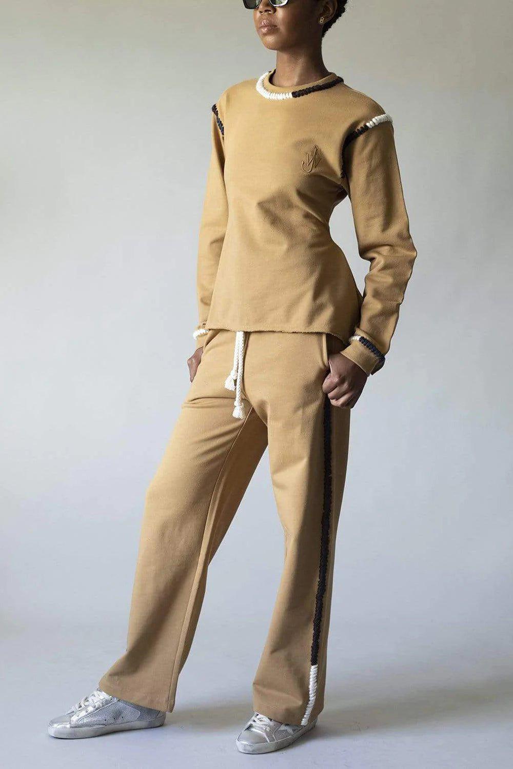 JW ANDERSON-Wide Leg Contrast Stitch Track Pant-