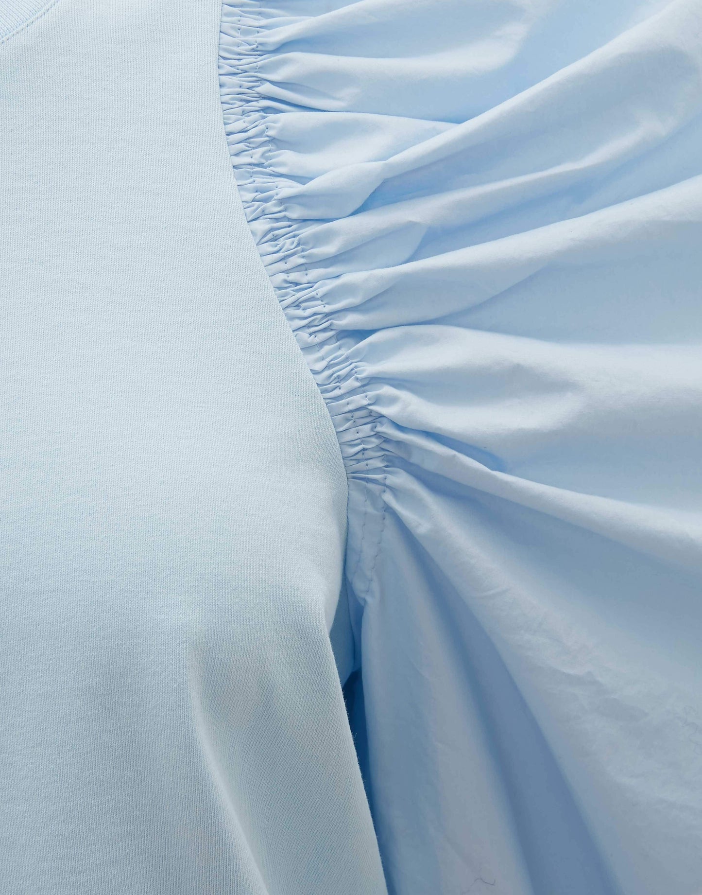 JW ANDERSON-Baby Blue Ruched Long Sleeve Top-
