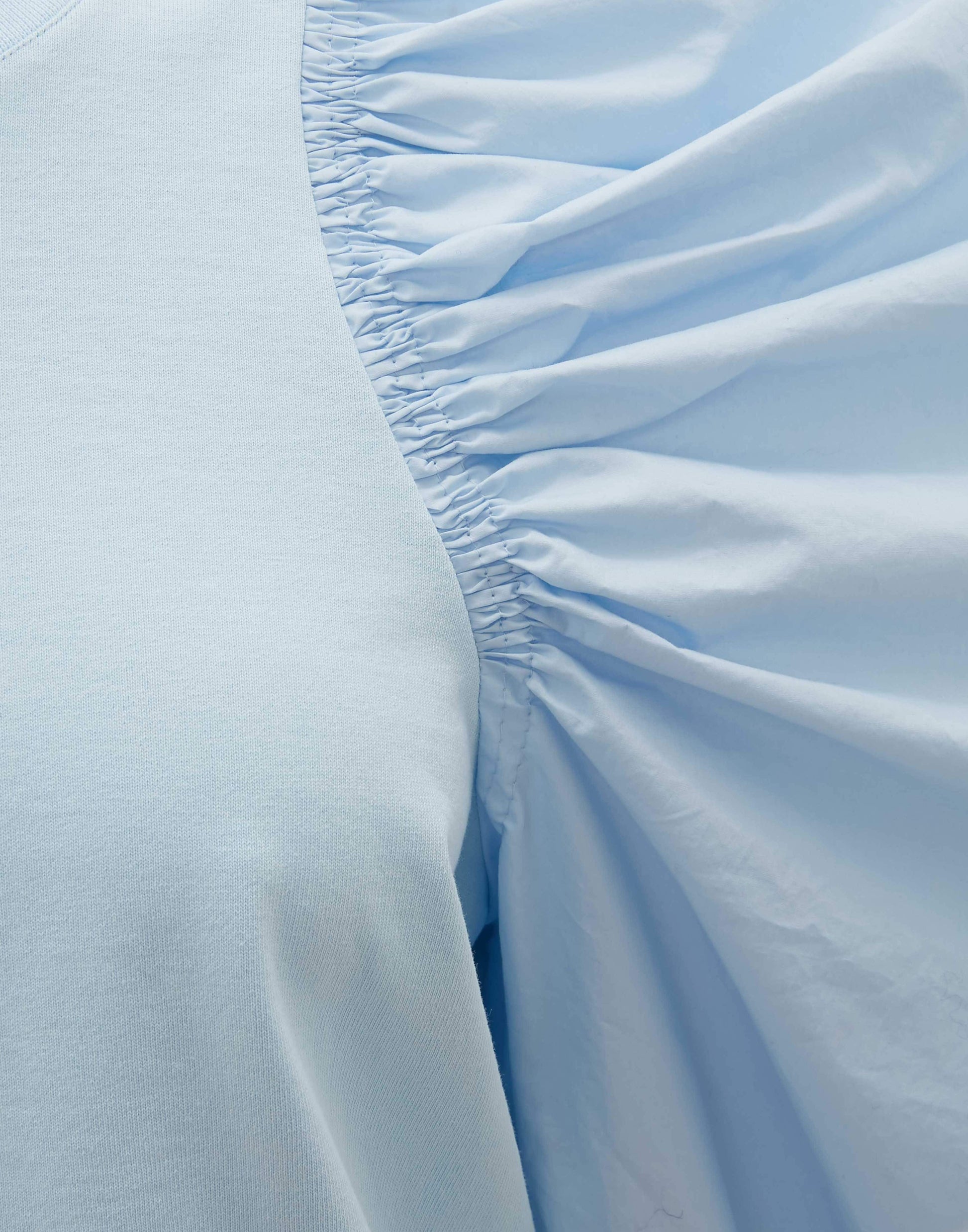 JW ANDERSON-Baby Blue Ruched Long Sleeve Top-