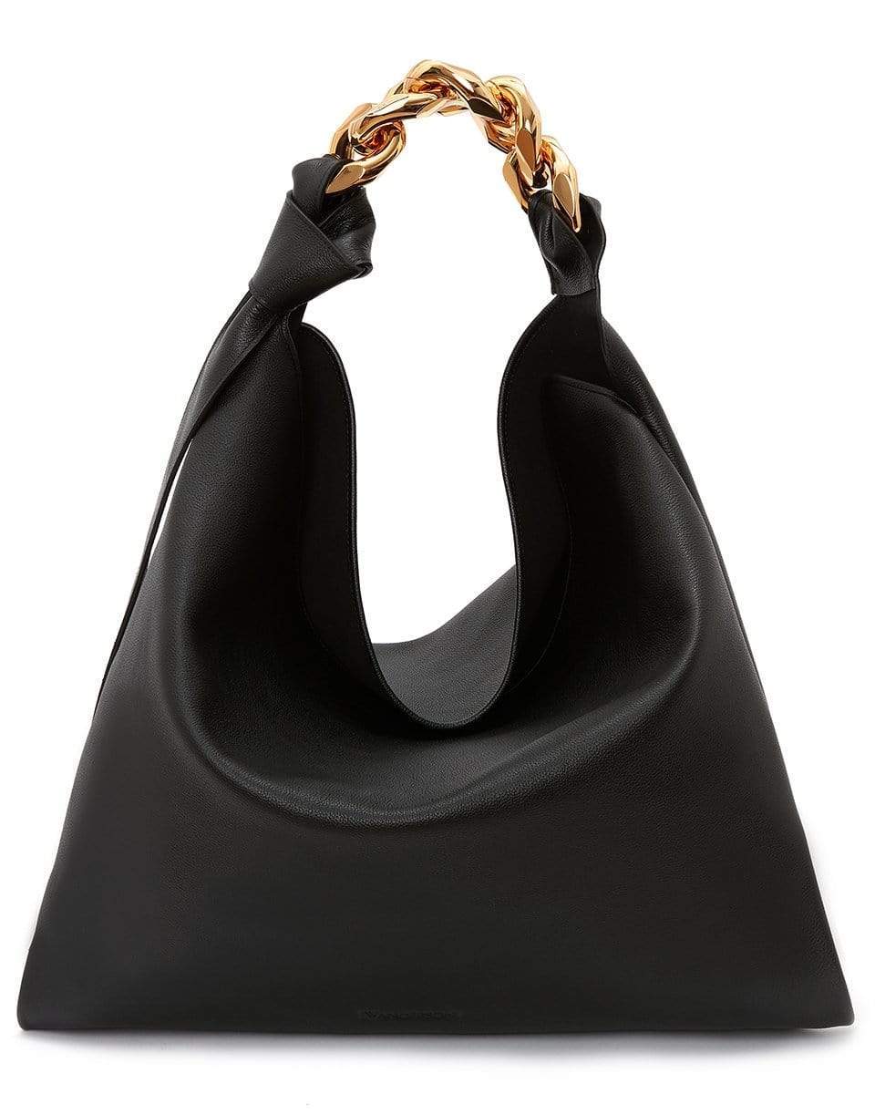 JW ANDERSON-Black Large Chain Hobo Bag-BLACK