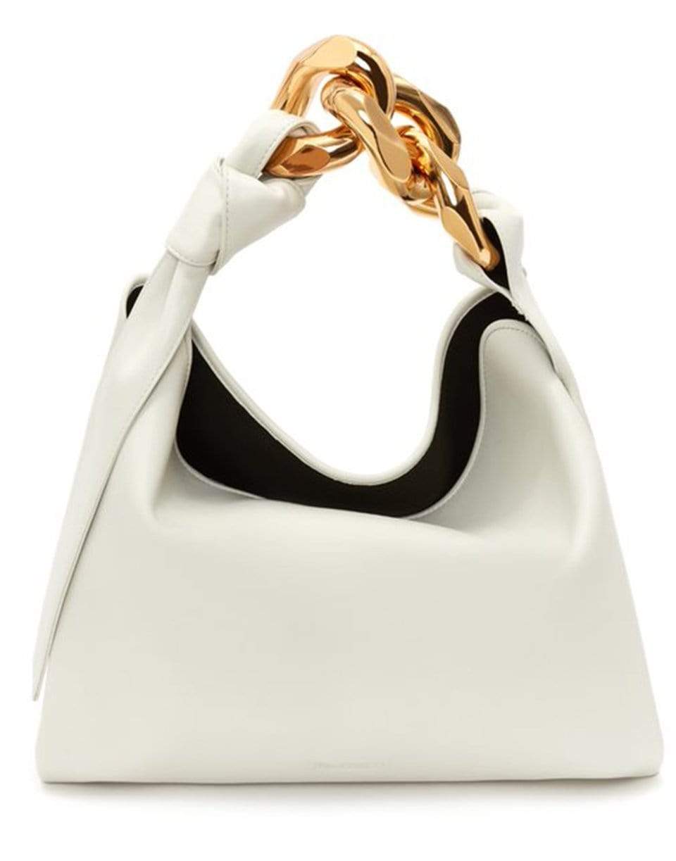 JW ANDERSON-White Small Chain Hobo Bag-WHITE