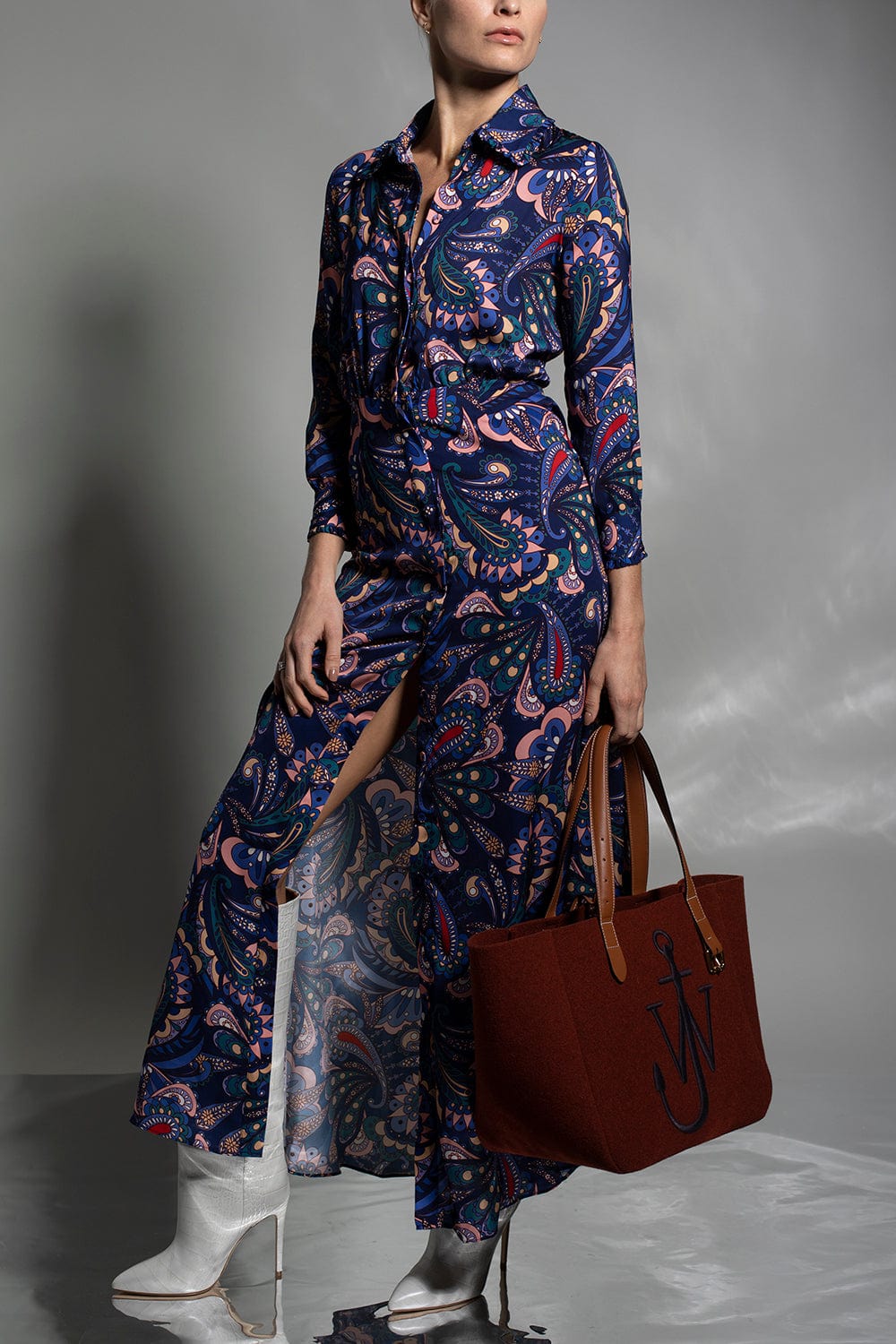 JW ANDERSON-Bordeaux Belt Tote Bag-BORD/NVY