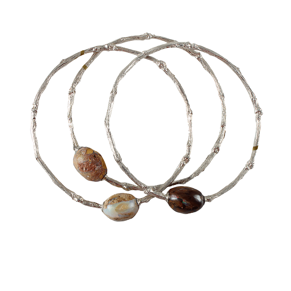 K. BRUNINI-Three-Set Jundah Opal Bangle-SILVER