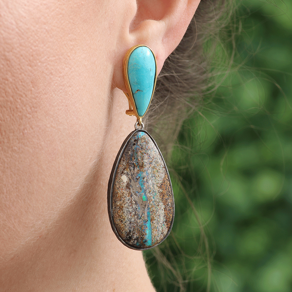 K. BRUNINI-Skipping Stone Opal Earrings-SILVER