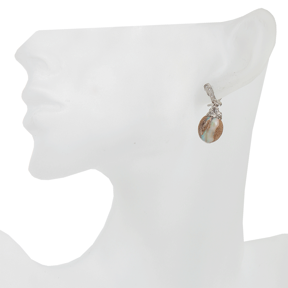 K. BRUNINI-Medium Twig Earrings-WHITE GOLD