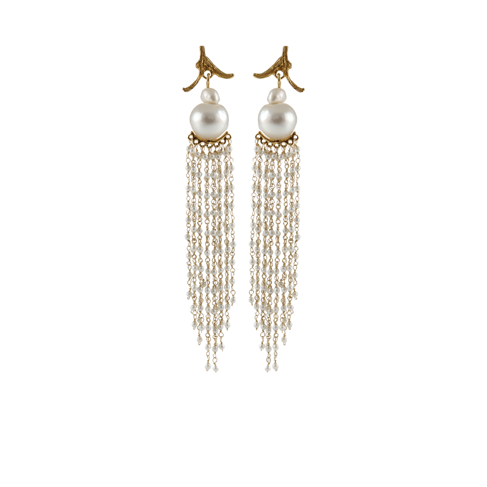 K. BRUNINI-South Sea Pearl Cascade Earrings-YLLW GLD