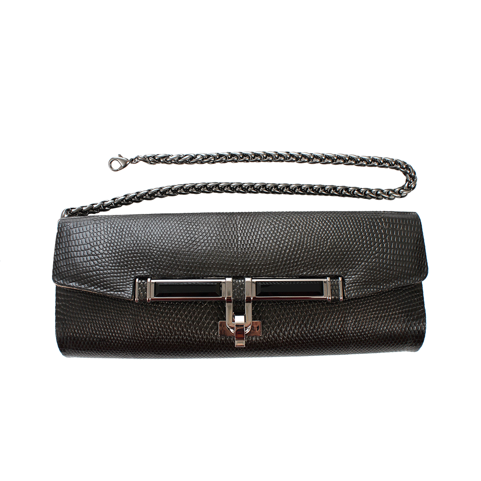 KARA ROSS-Lizard Clutch with Gunmetal Hardware-COPPER