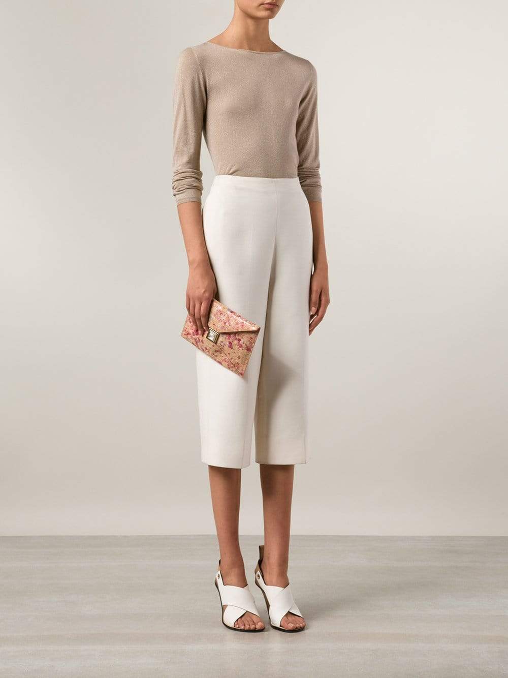 KARA ROSS-Prunella Clutch-NTRL/PNK