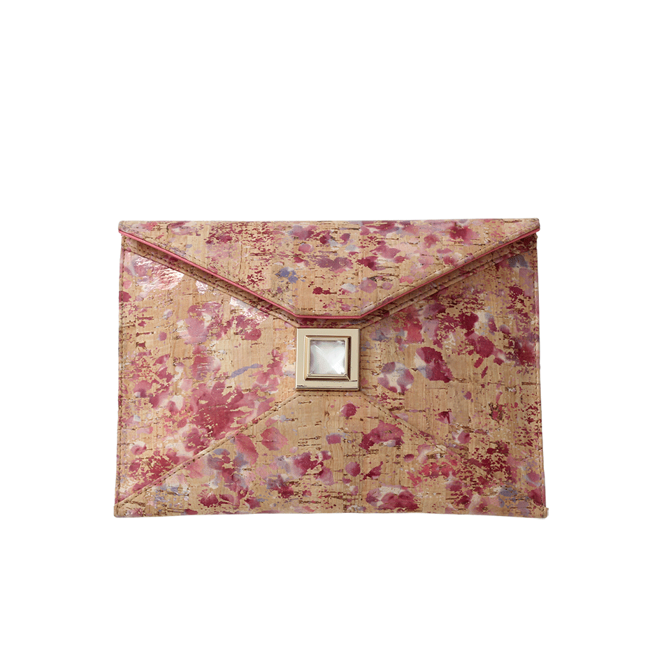 KARA ROSS-Prunella Clutch-NTRL/PNK