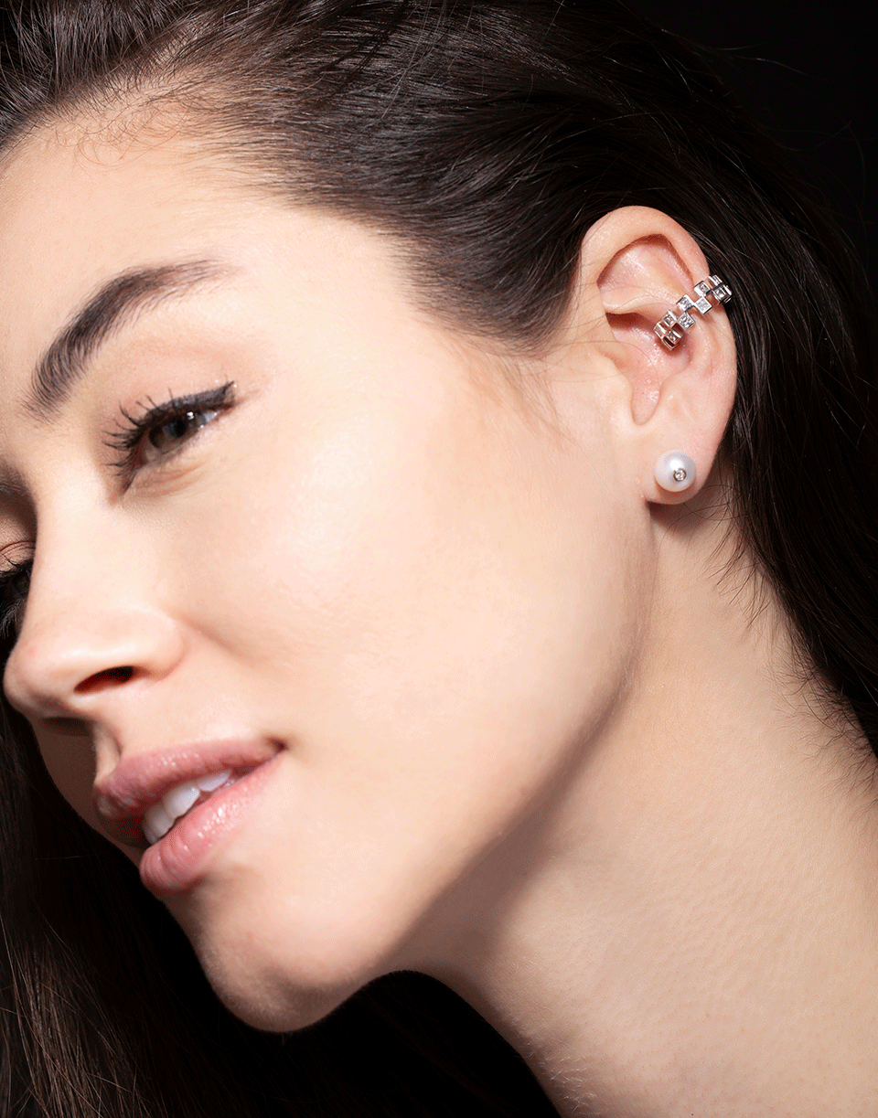 KATKIM-White Gold Grande Pearl Oasis Earring-WHITE GOLD