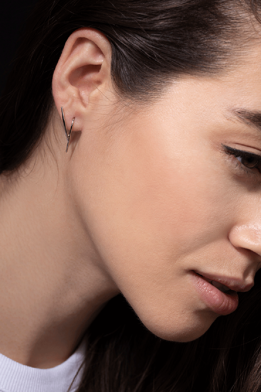 KATKIM-Wishbone Ear Hooks-WHITE GOLD