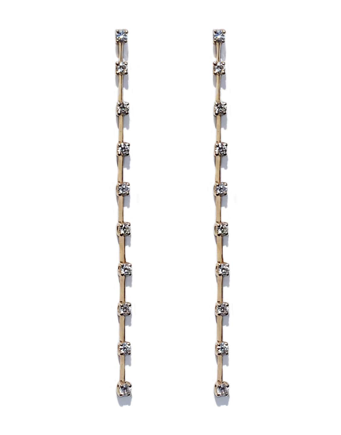 KATKIM-Diamond Illusion Earrings-YELLOW GOLD