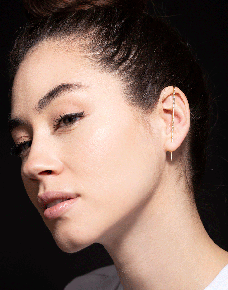 KATKIM-Yellow Gold Diamond Ear Pin-YELLOW GOLD