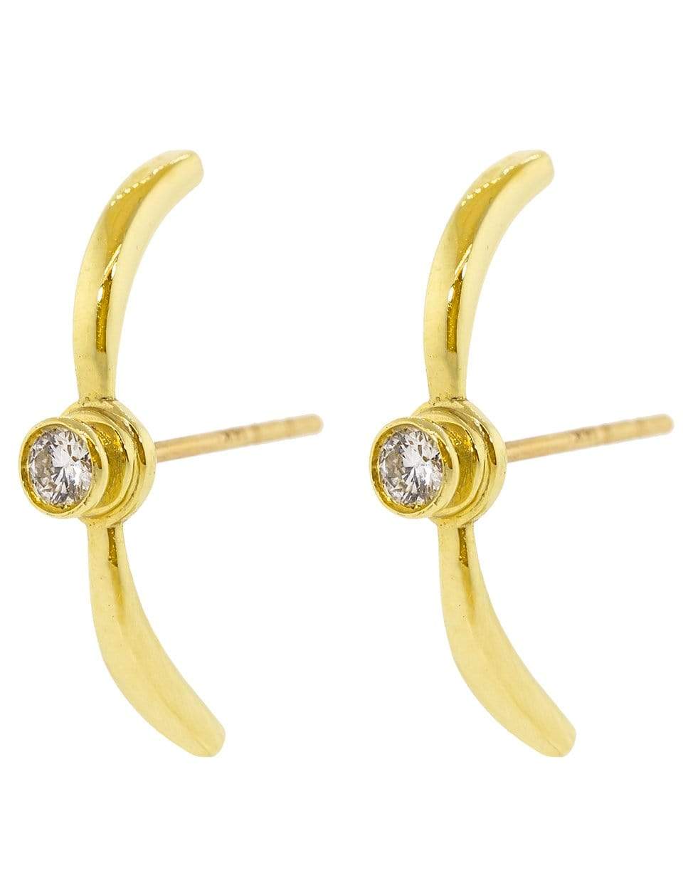 KATKIM-Yellow Gold Grande Eternal Diamond Earrings-YELLOW GOLD