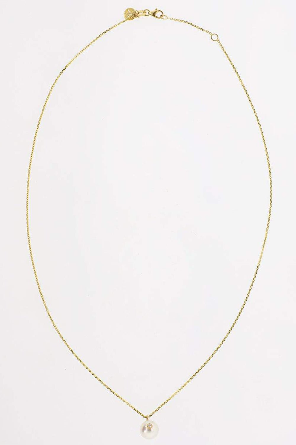 KATKIM-Diamond Oasis Pearl Necklace-YELLOW GOLD