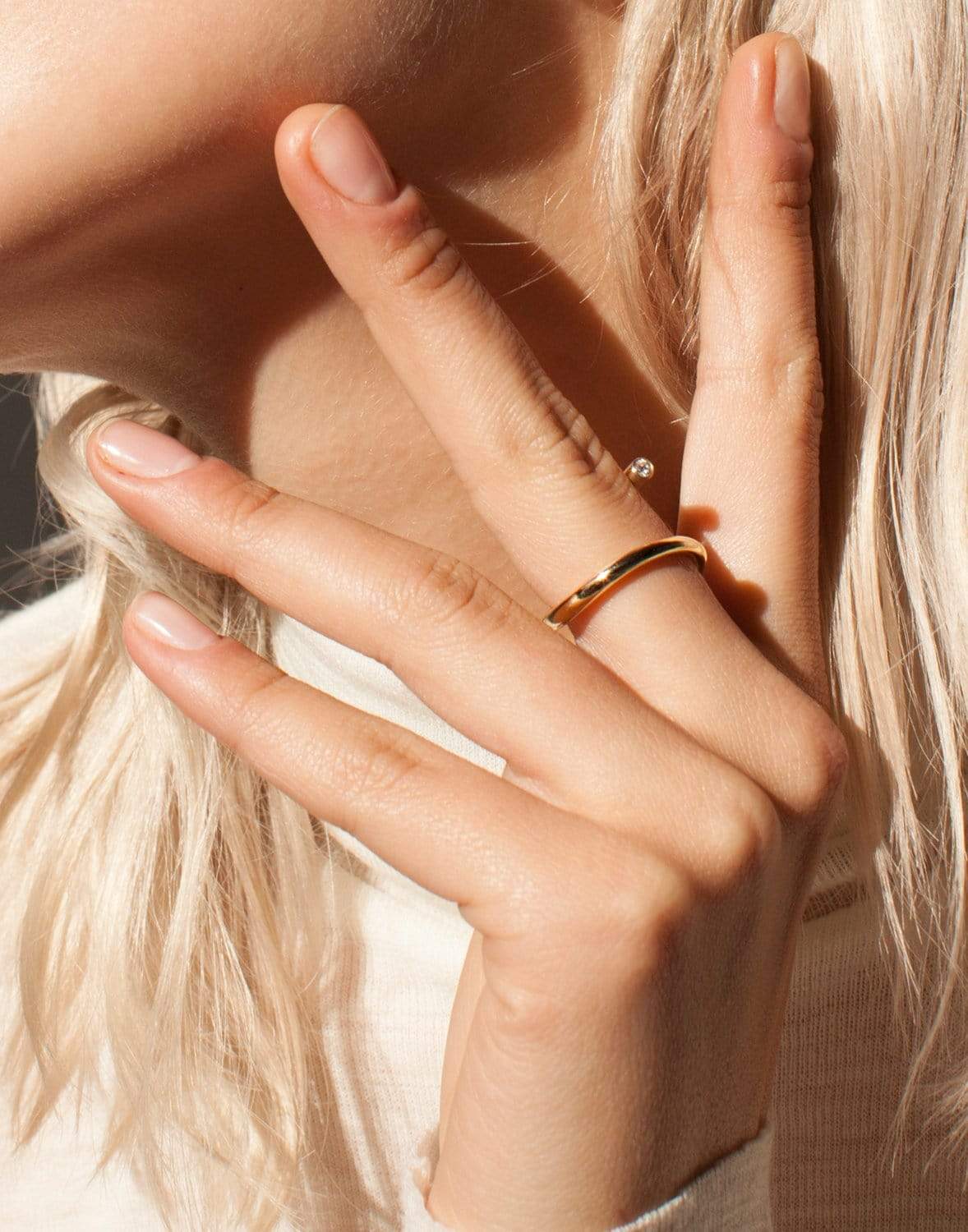 KATKIM-Crescendo Diamond Pin Ring-ROSE GOLD