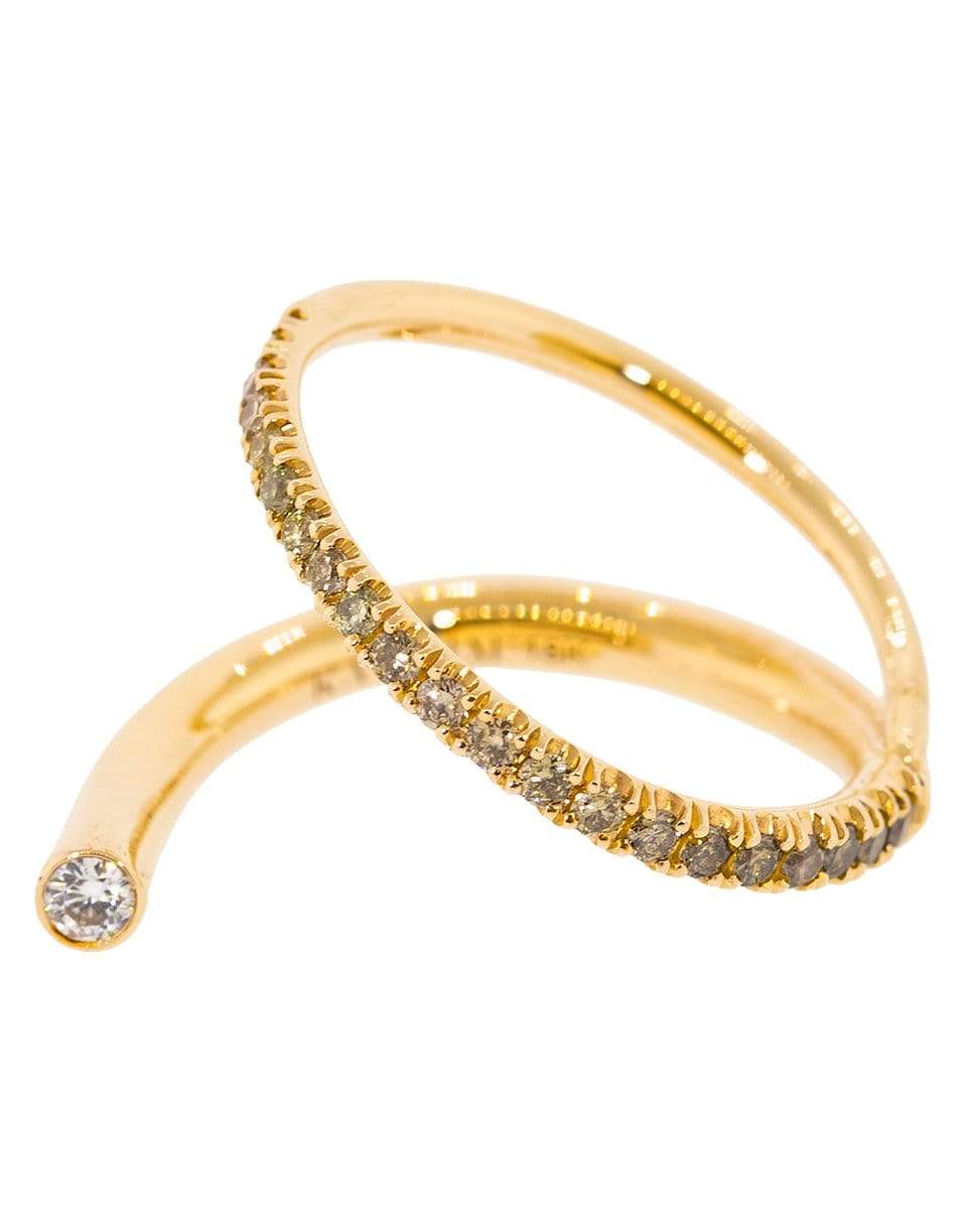 KATKIM-Rose Gold Crescendo Diamond Flare Ring-ROSE GOLD