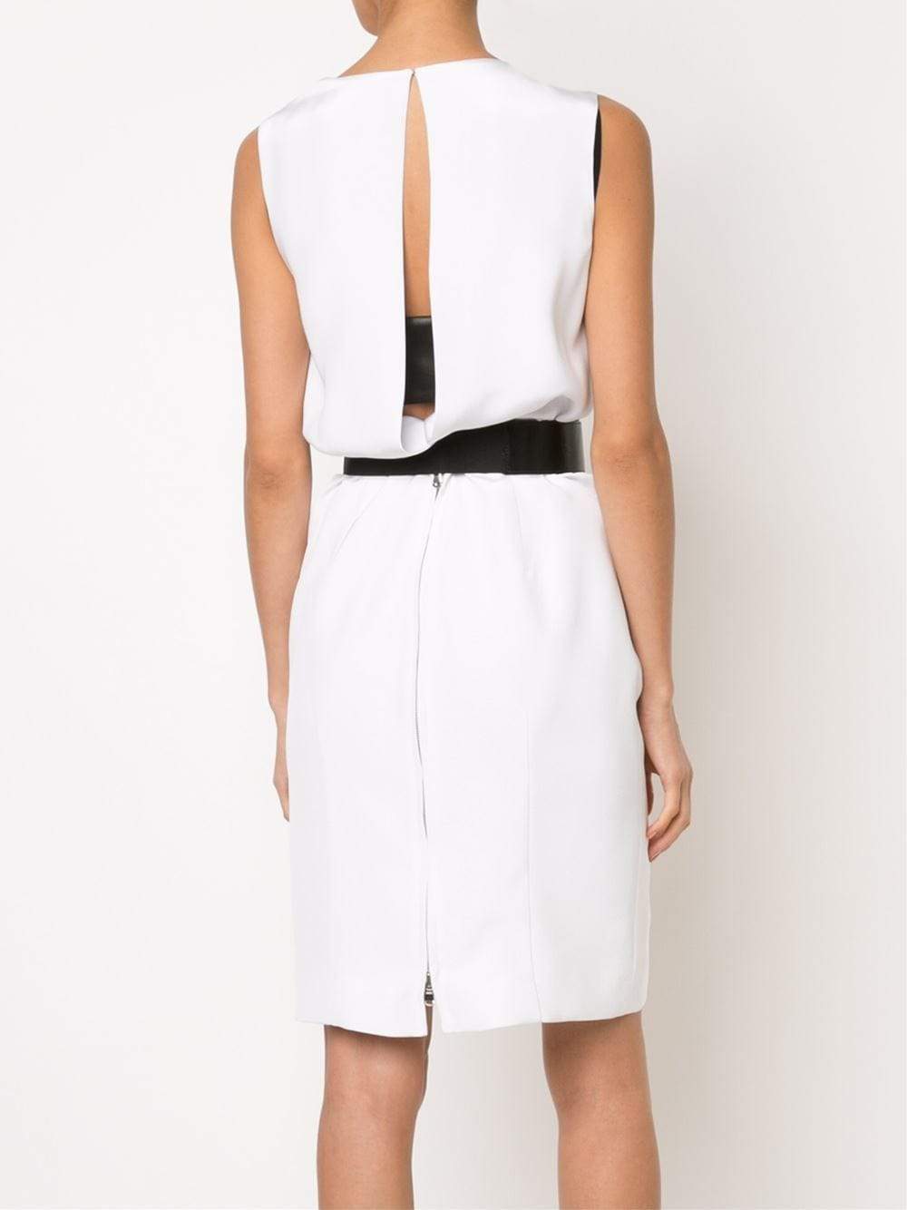 KAUFMAN FRANCO-Drape Dress With Leather Bralet-