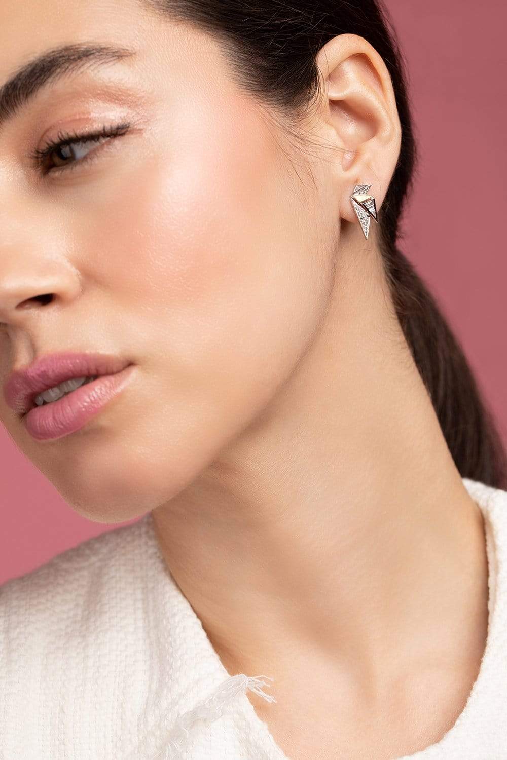 KAVANT & SHARART-Diamond Origami Earrings-WHITE GOLD