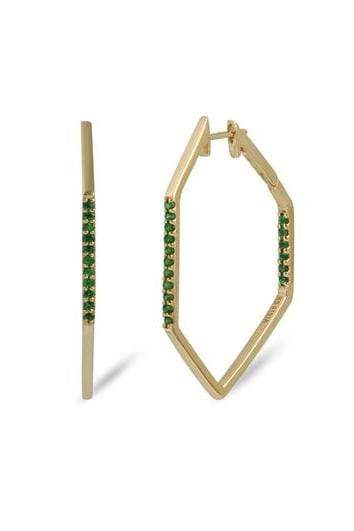 KAVANT & SHARART-Tsavorite Origami Link No. 5 Hoop Earrings-YELLOW GOLD