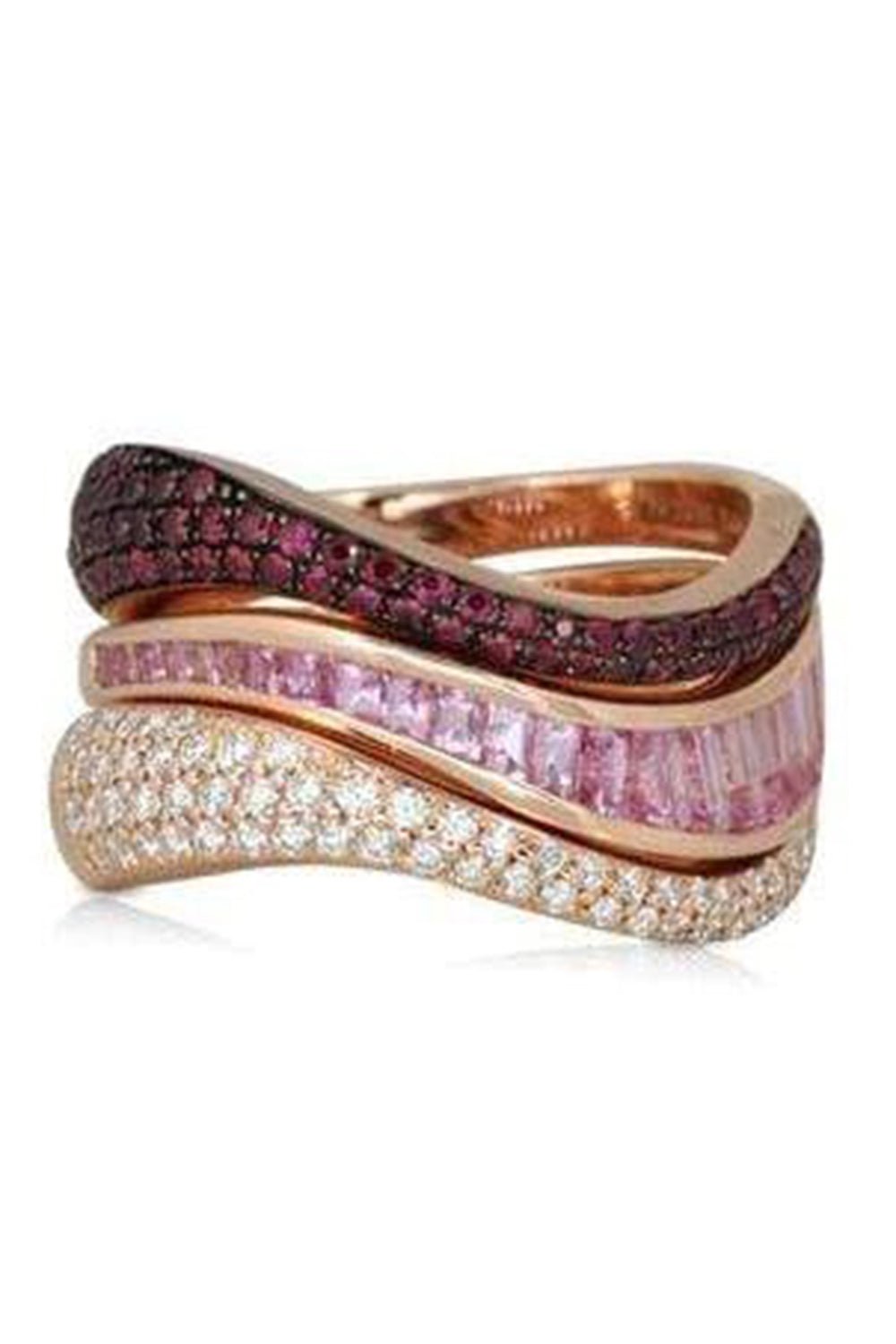 KAVANT & SHARART-Rose Gold Talay Diamond Pave Wave Ring-ROSE GOLD
