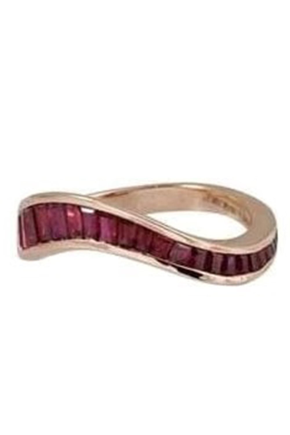 KAVANT & SHARART-Talay Ruby Baguette Wave Ring-ROSE GOLD