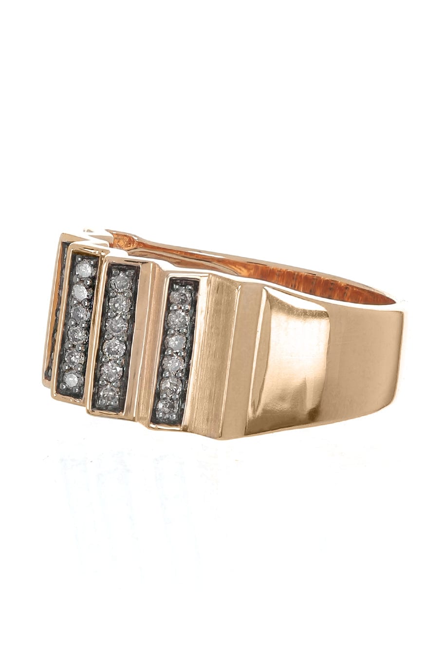 KAVANT & SHARART-Brown Diamond Ridge Ring-ROSE GOLD