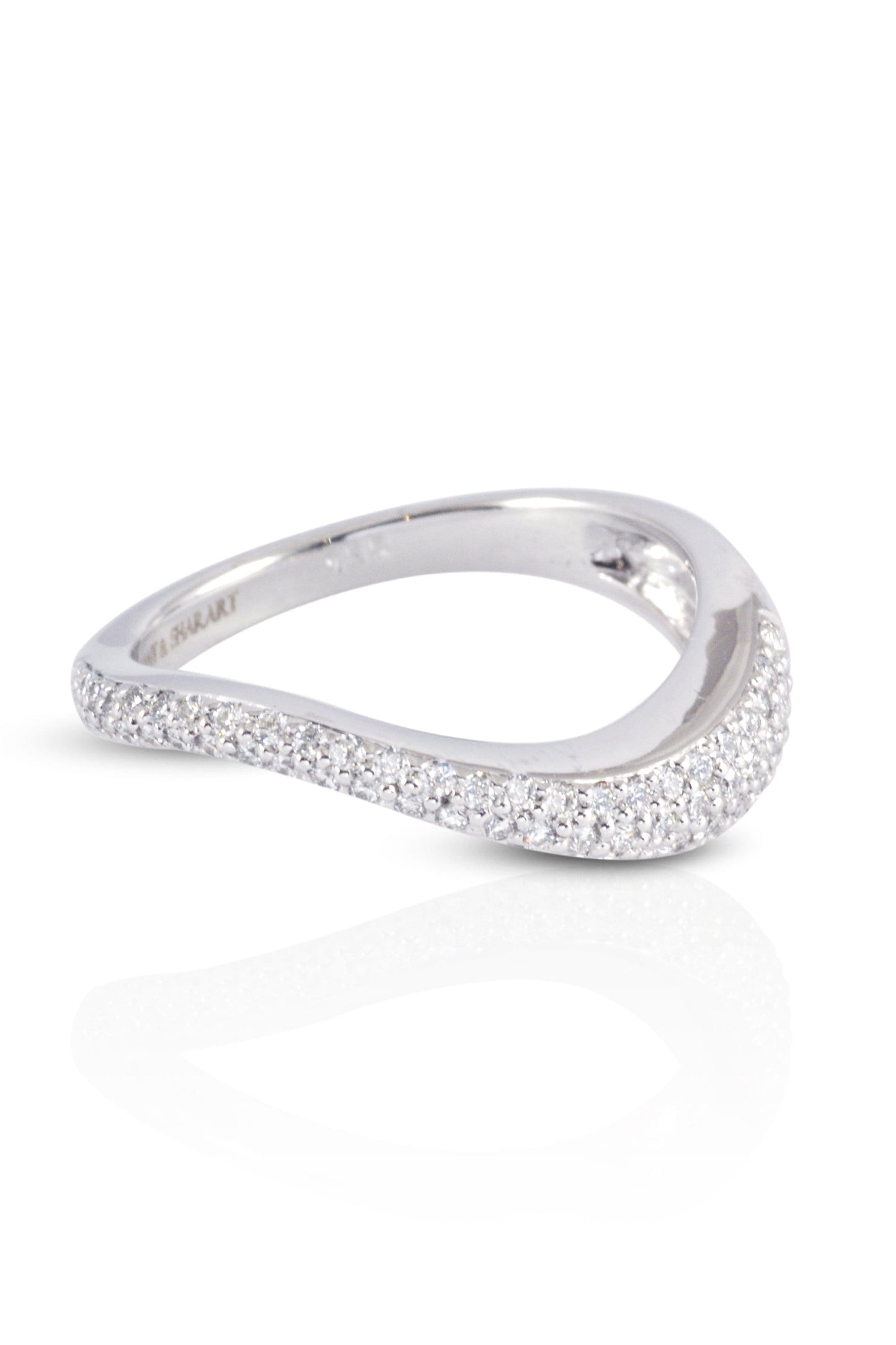 KAVANT & SHARART-Pave Diamond Talay Flow Wave Ring-WHITE GOLD
