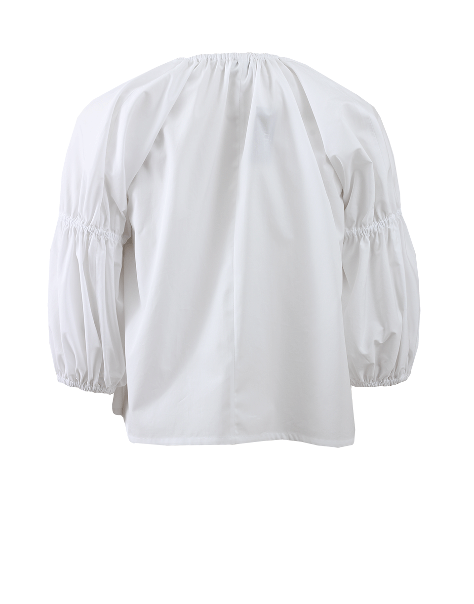 KENZO-Poplin Zip Blouse-WHITE