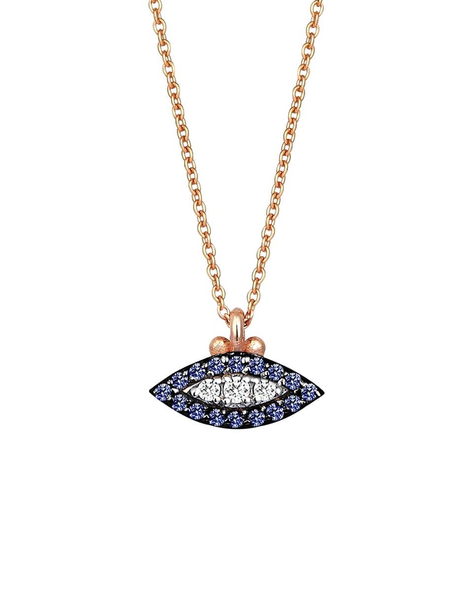 KISMET BY MILKA-10th Eye Haven Sapphire and Diamond Necklace-ROSE GOLD