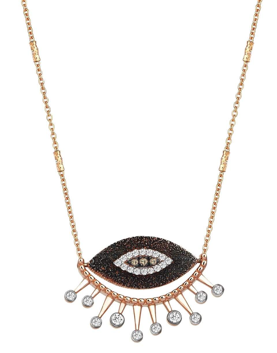 KISMET BY MILKA-Large 10th Eye Eternal Vision Diamond Necklace-ROSE GOLD