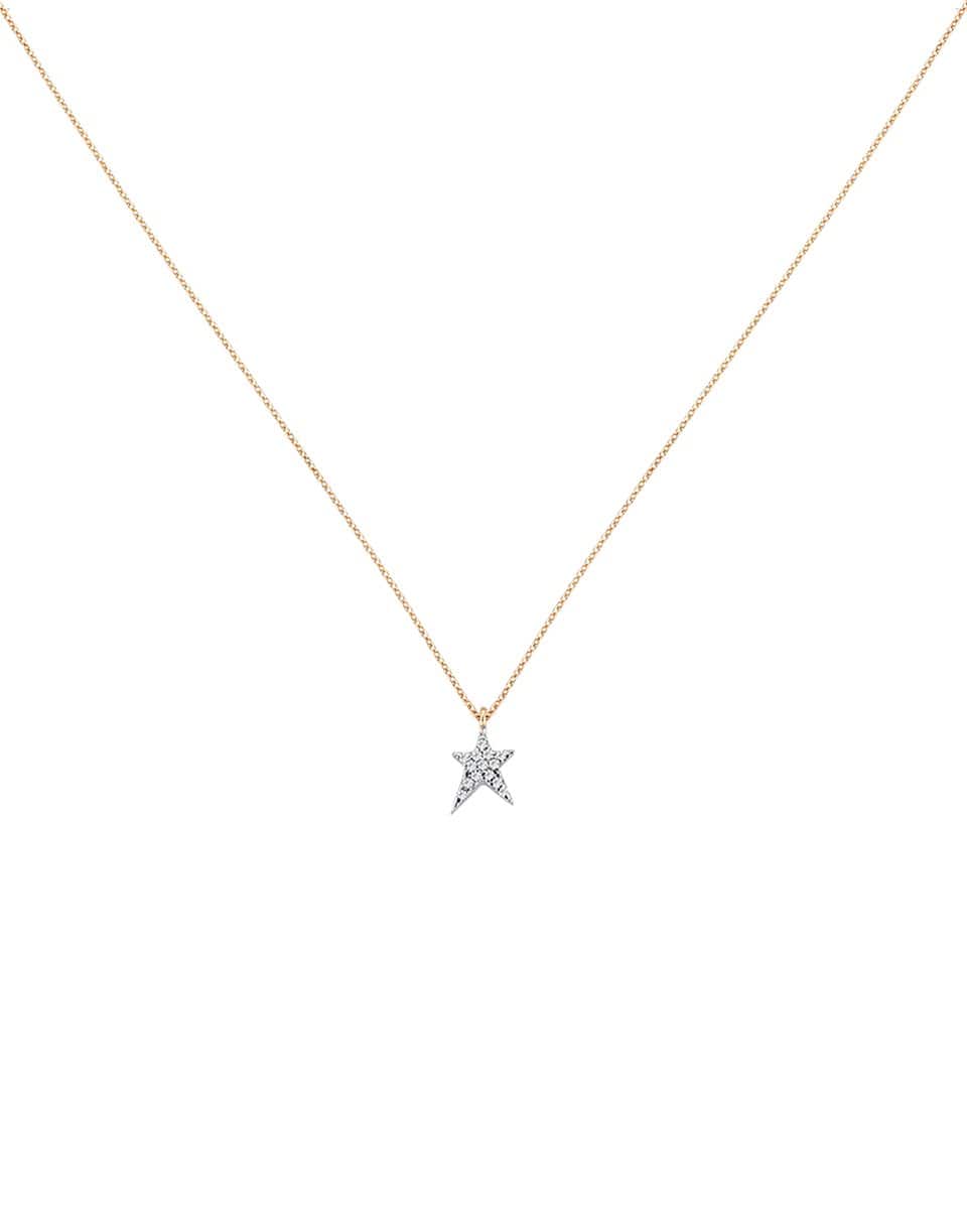 KISMET BY MILKA-Small White Diamond Star Necklace-ROSE GOLD