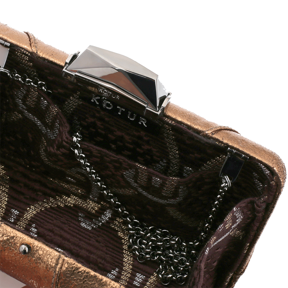 KOTUR-Espey Crinkle Bronze Clutch-BRONZE