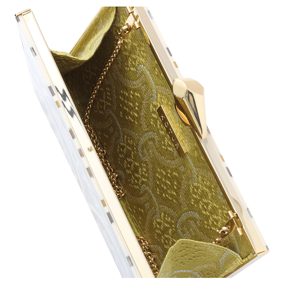 KOTUR-Simone Merrick Perspex Clutch-GLD/SLVR
