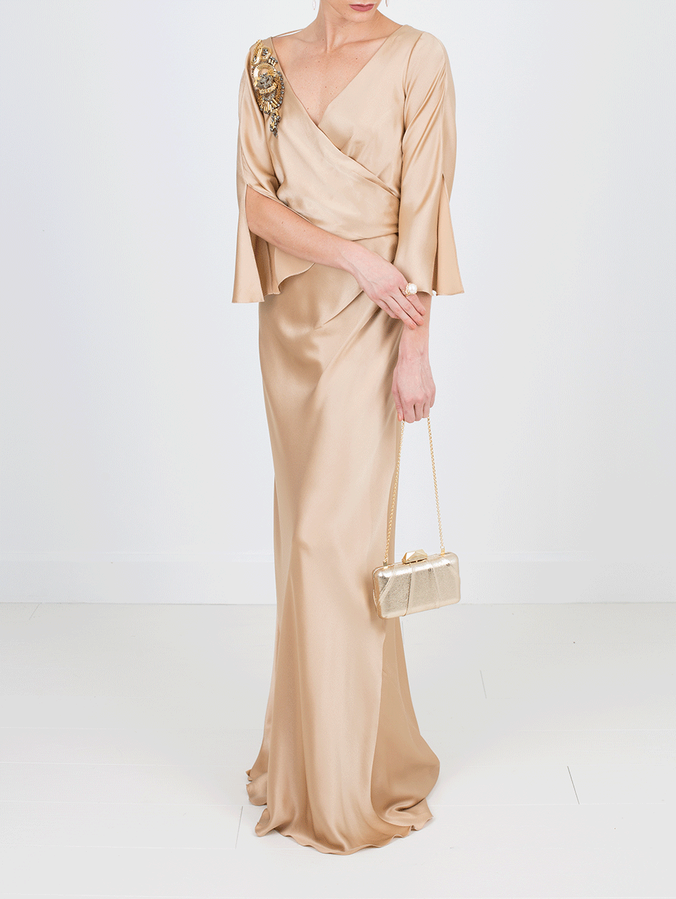 KOTUR-Espey Crinkle Gold Clutch-GOLD