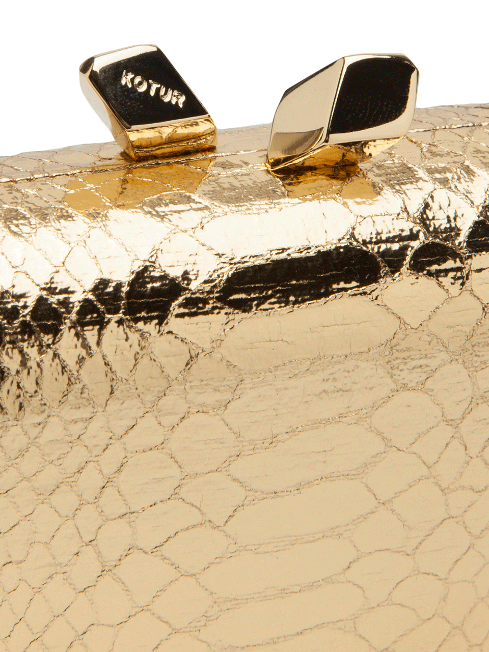 KOTUR-Margo Snake Clutch-GOLD