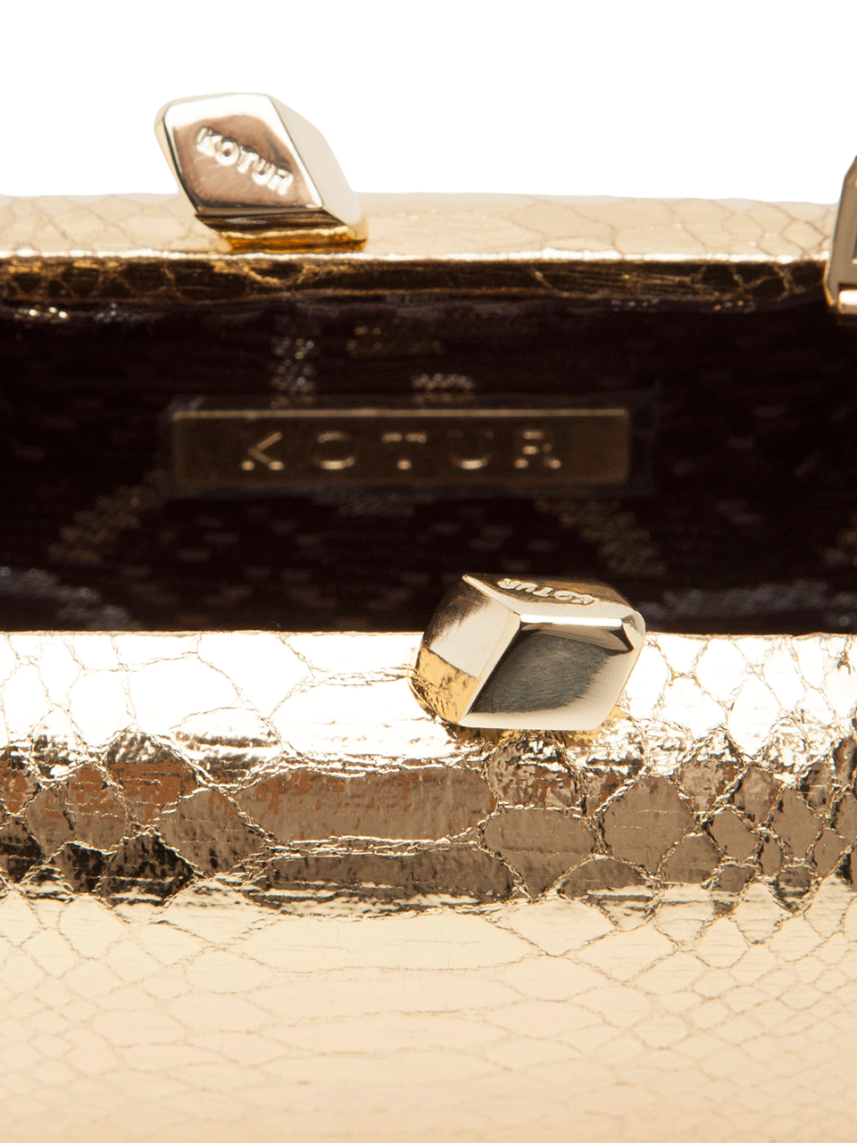 KOTUR-Margo Snake Clutch-GOLD