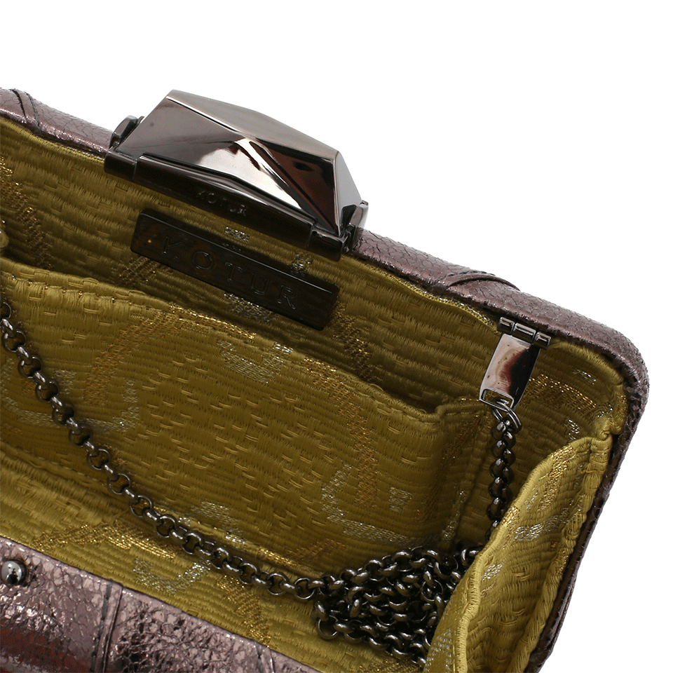 KOTUR-Espey Crinkle Pewter Clutch-PEWTER