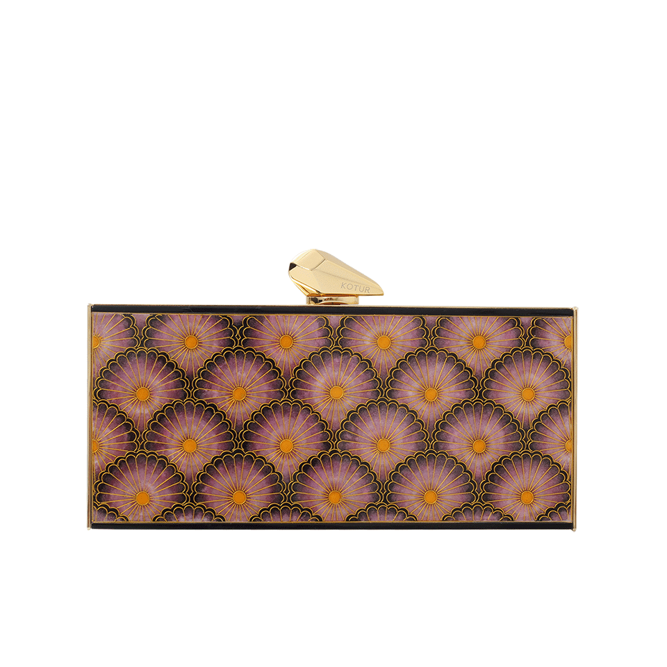 KOTUR-Empire Levin Floral Clutch-PRPL/PNK