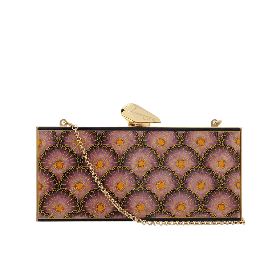 KOTUR-Empire Levin Floral Clutch-PRPL/PNK
