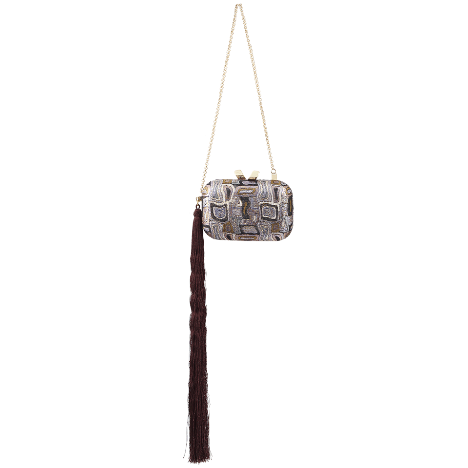 KOTUR-Margo Brocade Clutch-PURP/BLK